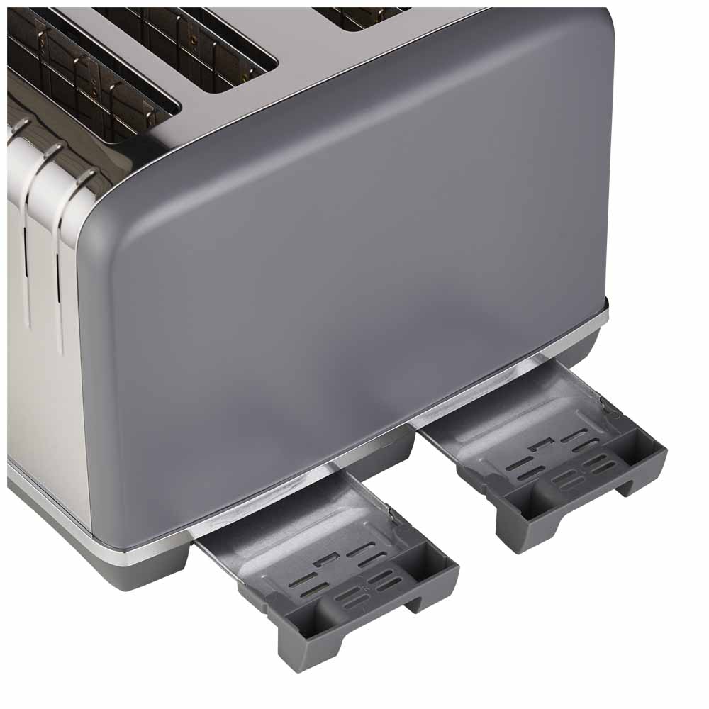 Wilko Grey and Steel 4 Slice Toaster Image 3