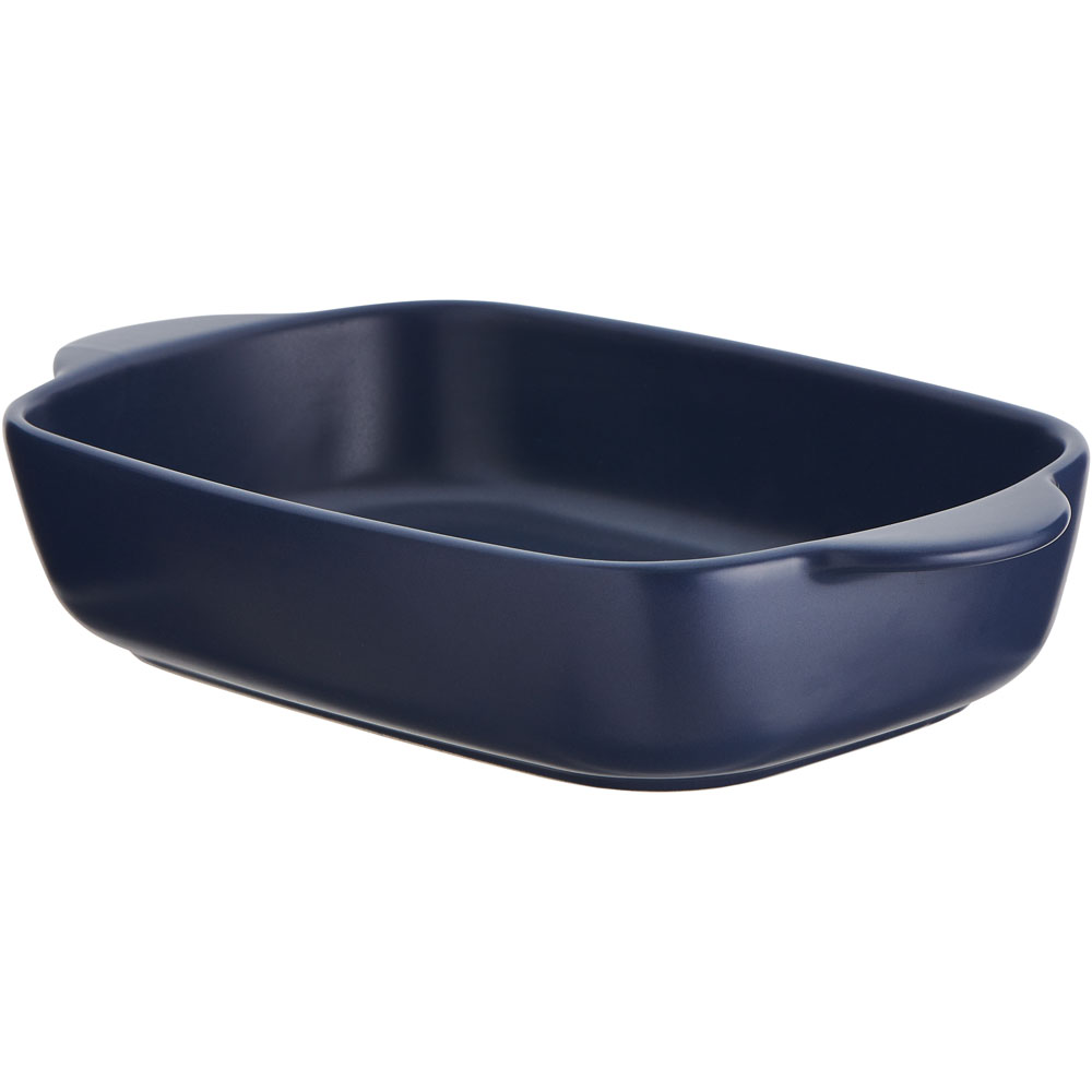 Wilko 27cm Blue Stoneware Rectangular Baking Dish Image 3
