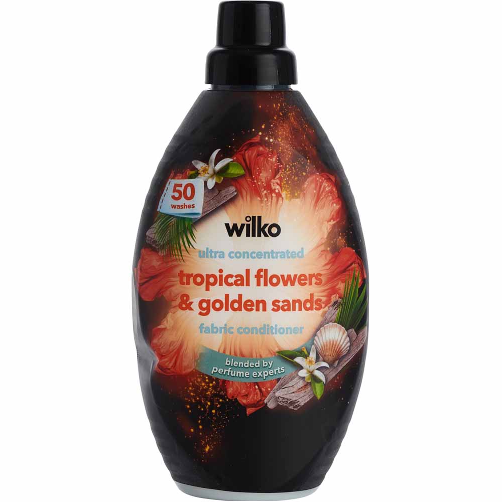 Wilko Concentrated Fabric Conditioner Tropical Flowers and Golden Sands 1Ltr 50 wash Image 1