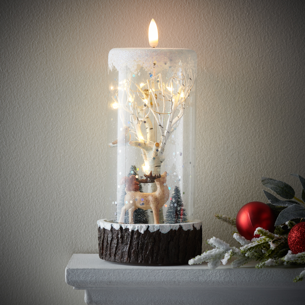 Wilko Frost LED Candle Animal Scene Image 2