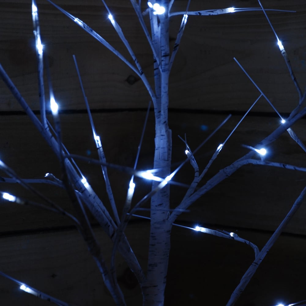 Samuel Alexander Ice White LED Pre Lit Outdoor Birch Artificial Christmas Tree 8ft Image 3