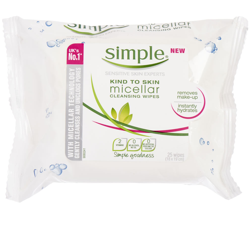 Simple Kind To Skin Micellar Cleansing Wipes 25 pack Image