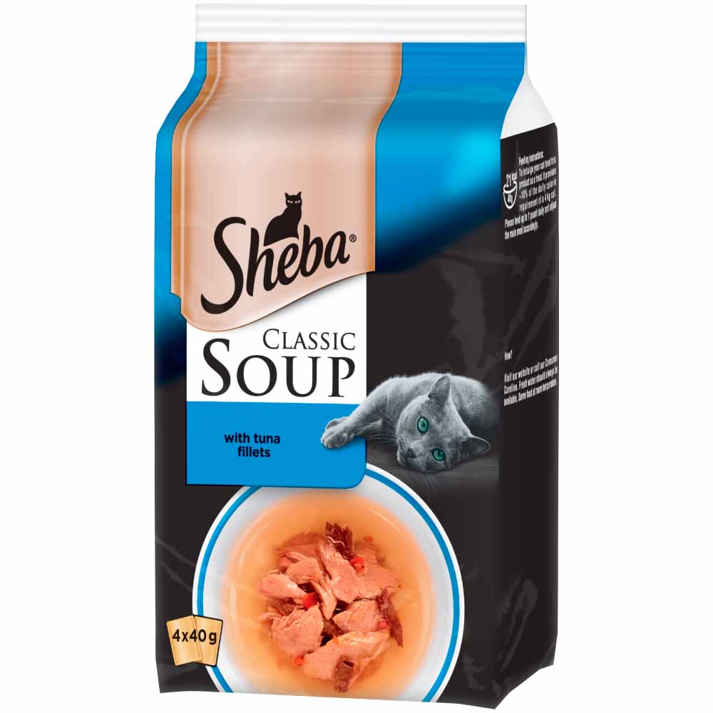 Sheba Classic Soup Tuna Fillets Cat Food 4 x 40g Wilko