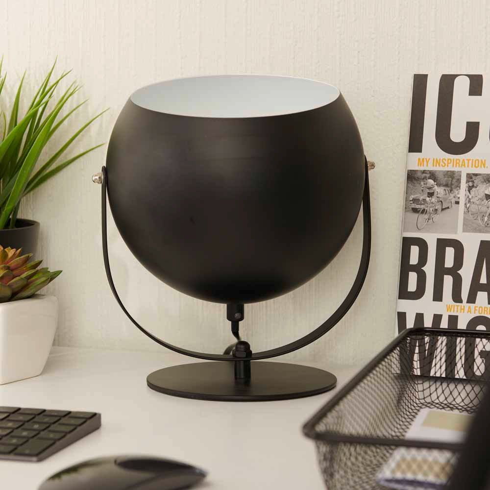 Wilko Black Metal Ball Table Lamp Image 6