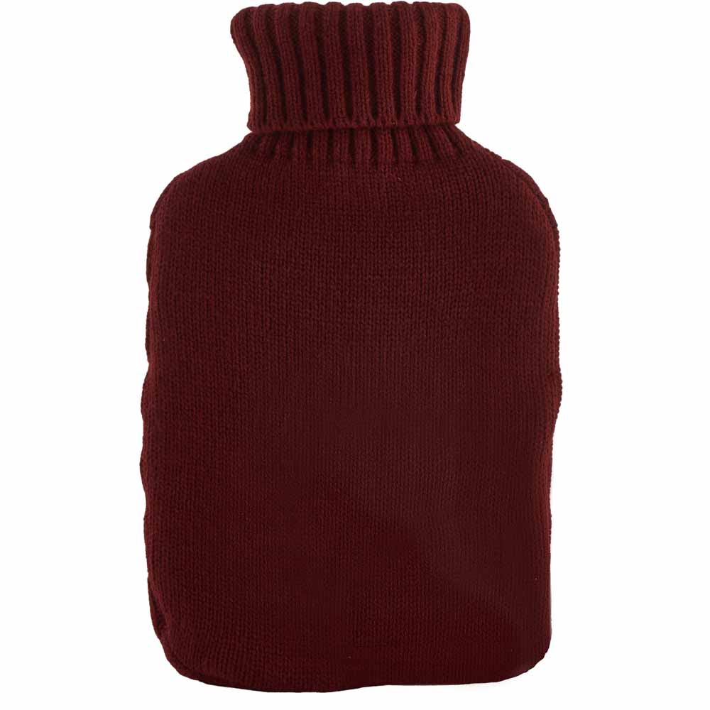 Wilko Red Cable Knit Hot Water Bottle Image 2