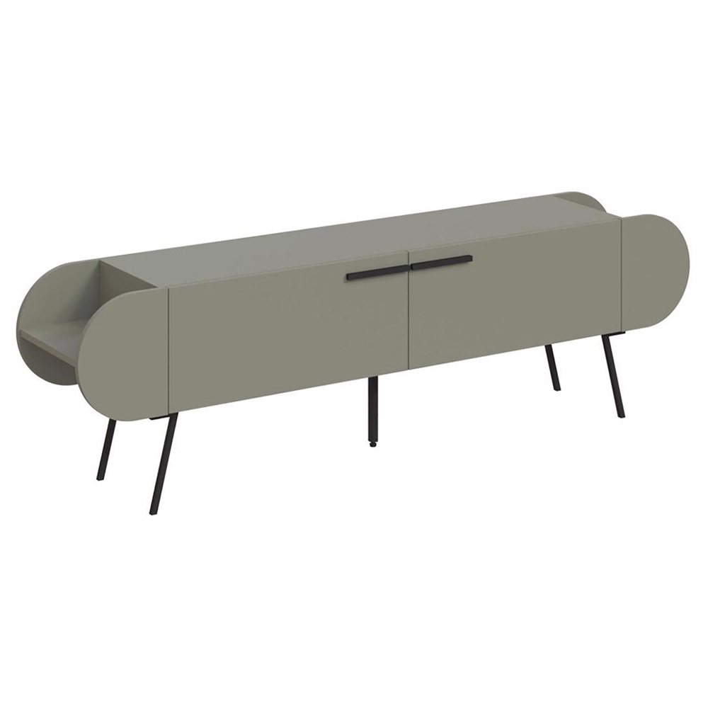 FWStyle Capsule 2 Door 2 Shelf Ash Green TV Unit Stand Image 2