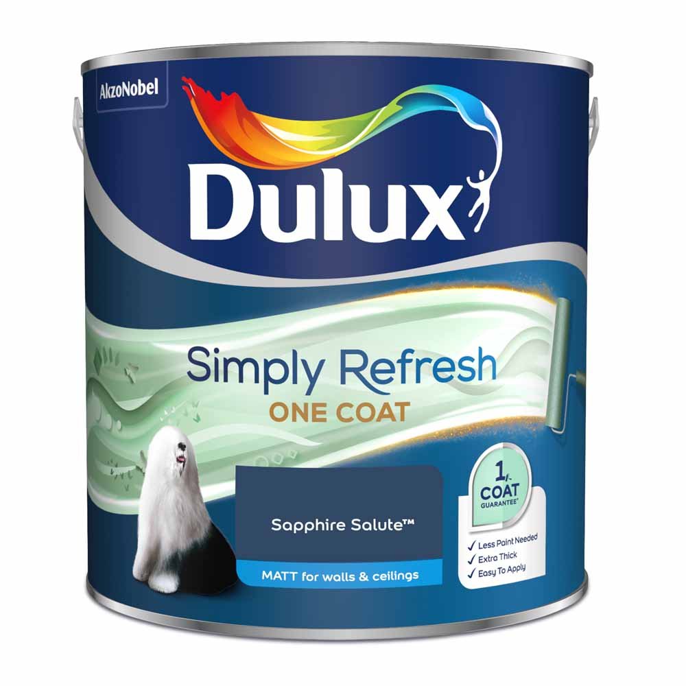 Dulux Simply Refresh One Coat Sapphire Salute Matt Emulsion Paint 2.5L Image 2