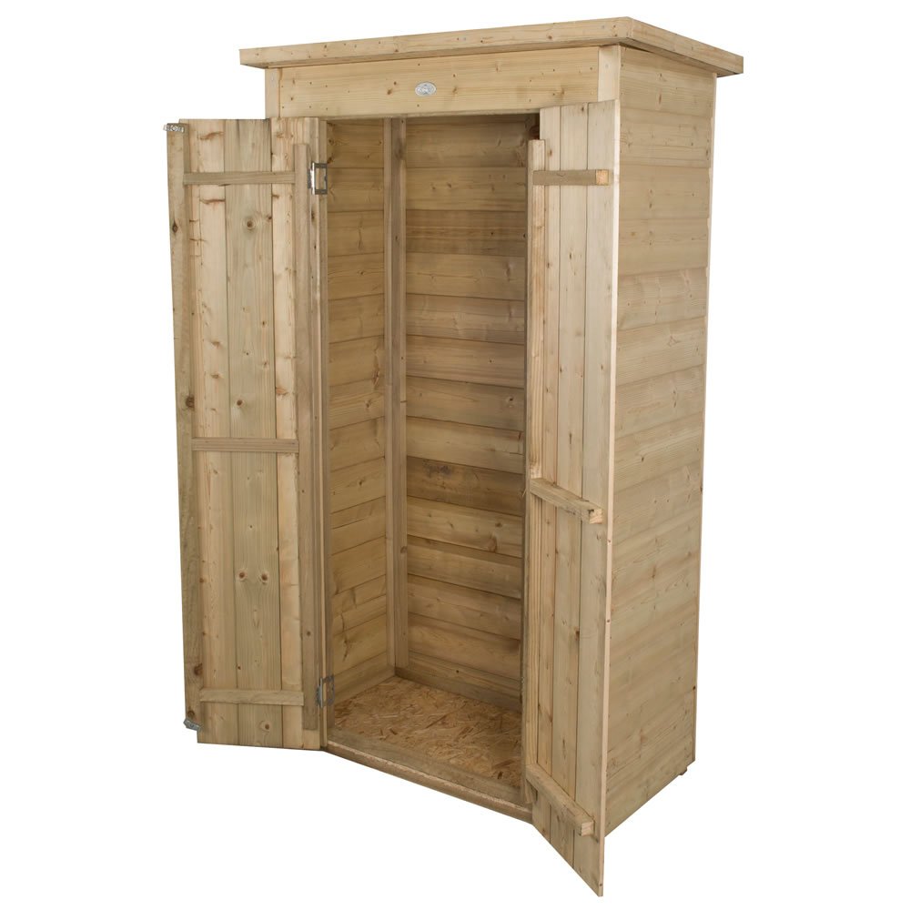 Forest Garden 4.3 x 3.5ft Double Door Pressure Treated Shiplap Tall Shed Image 3