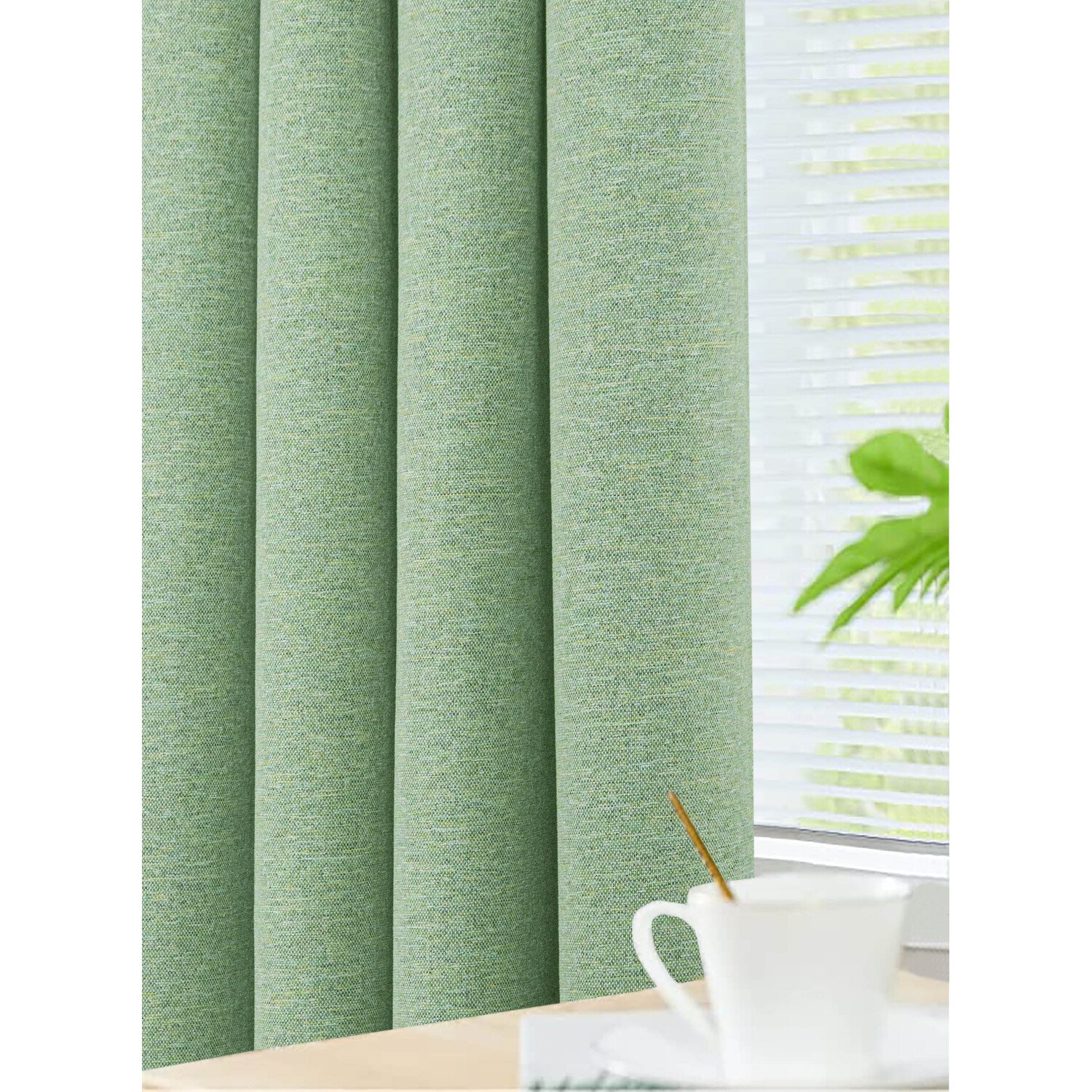 Divante Dusk Blackout Thermal Curtains - Green / 137cm / 168cm Image 4