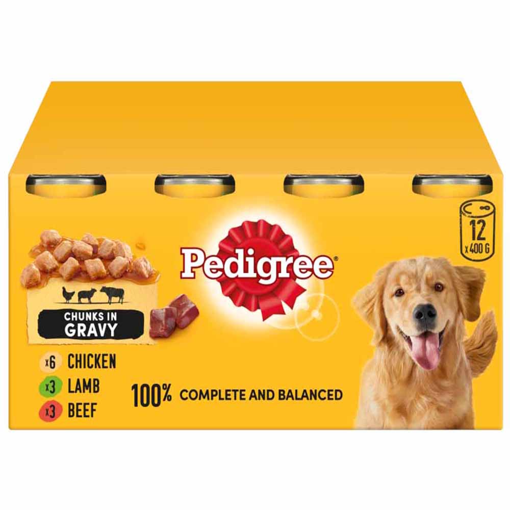 Pedigree Mixed Selection in Gravy Tinned Dog Food 12 x 400g Image 1