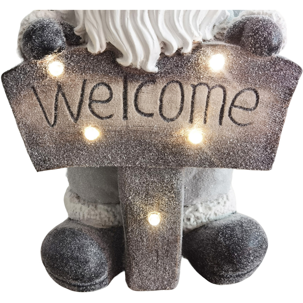 Pre-Lit Welcome Santa Decoration Silver Image 4