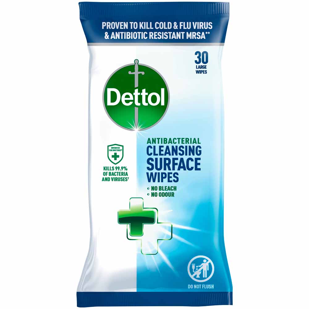 Dettol Antibacterial Wipes 30pk Image 2