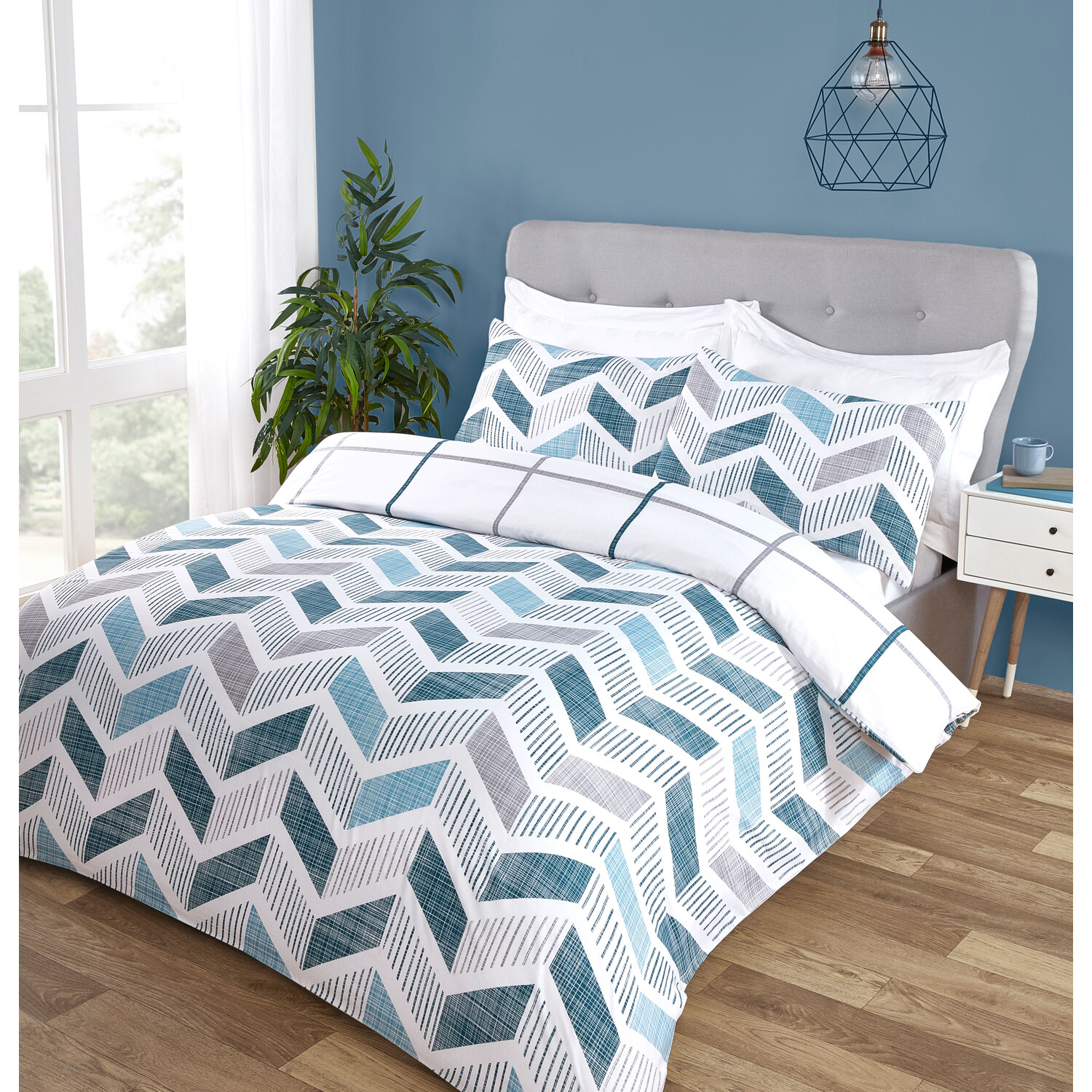 Divante Nevada Single Teal Duvet Cover Set Image 3