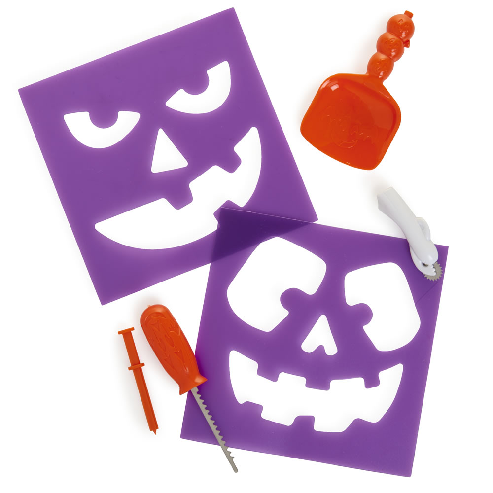 Wilko Pumpkin Carving Kit With Stencil Image