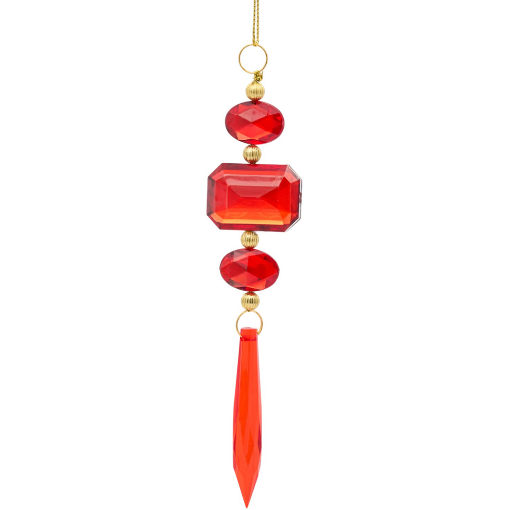 Jewelled Hanging Droplet Red Image 3