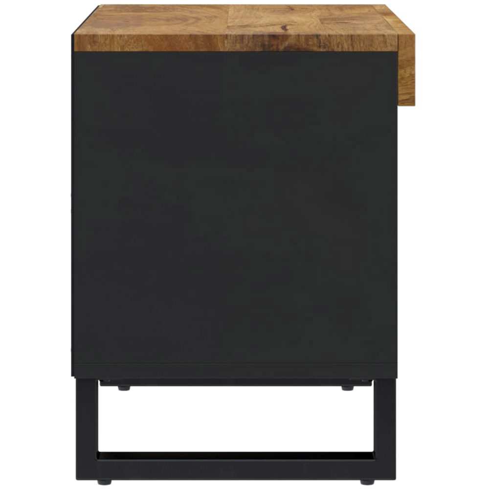 vidaXL 2 Open Shelf Honey Brown Solid Wood Mango TV Cabinet Image 4