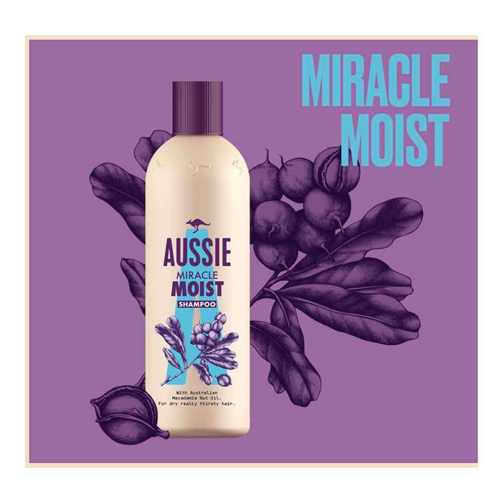 Aussie Miracle Moist Shampoo 300ml Image 3