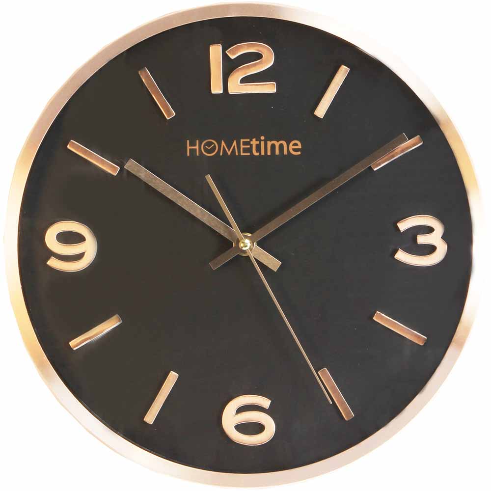 Hometime Wall Clock Copper & Black Image