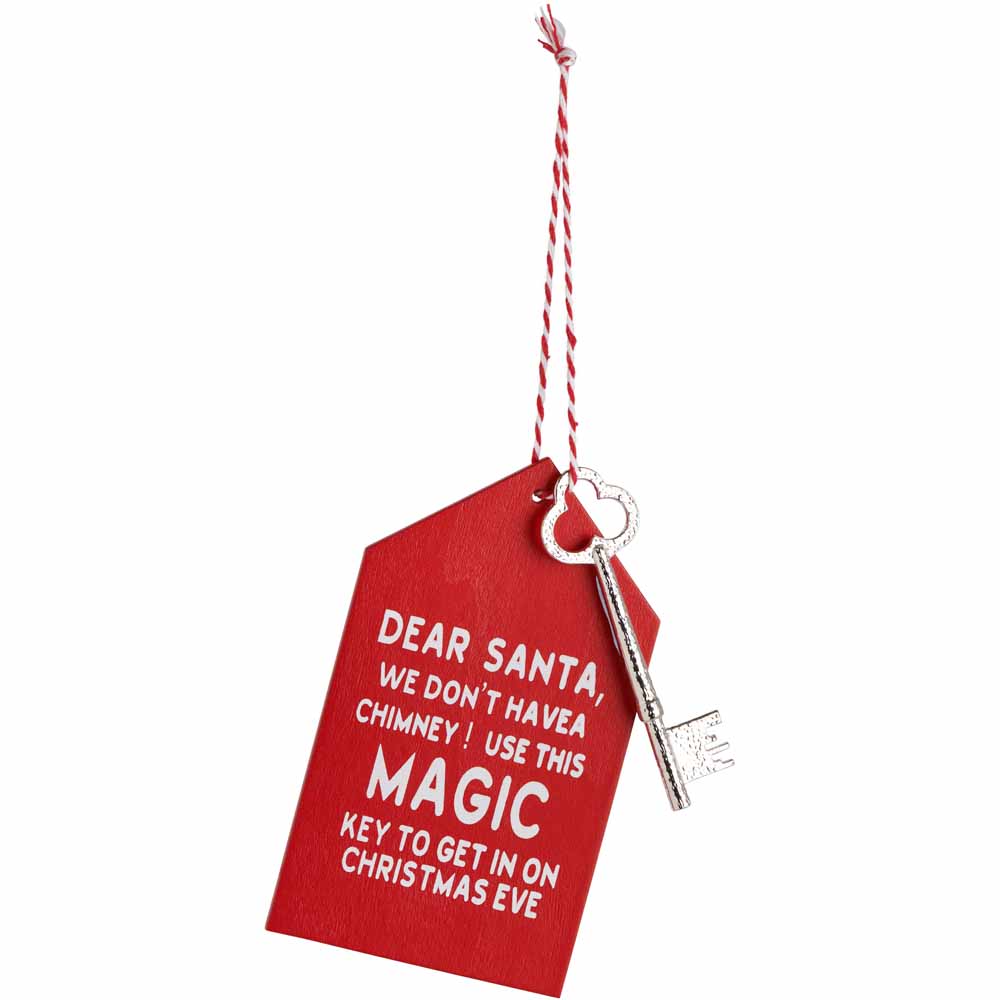 Wilko Merry Santa Key Decoration 6 Pack Image 2