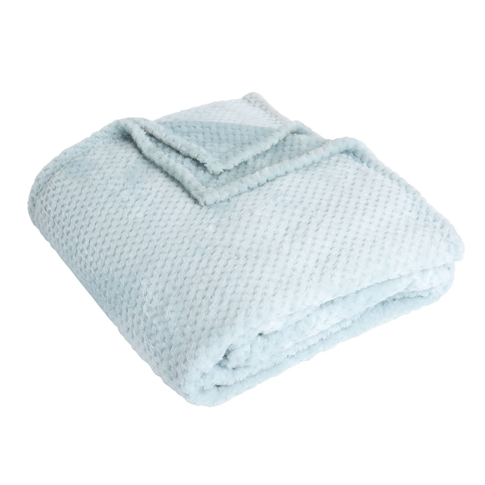 Wilko Eau de Nil Waffle Throw 200 x 240cm Wilko