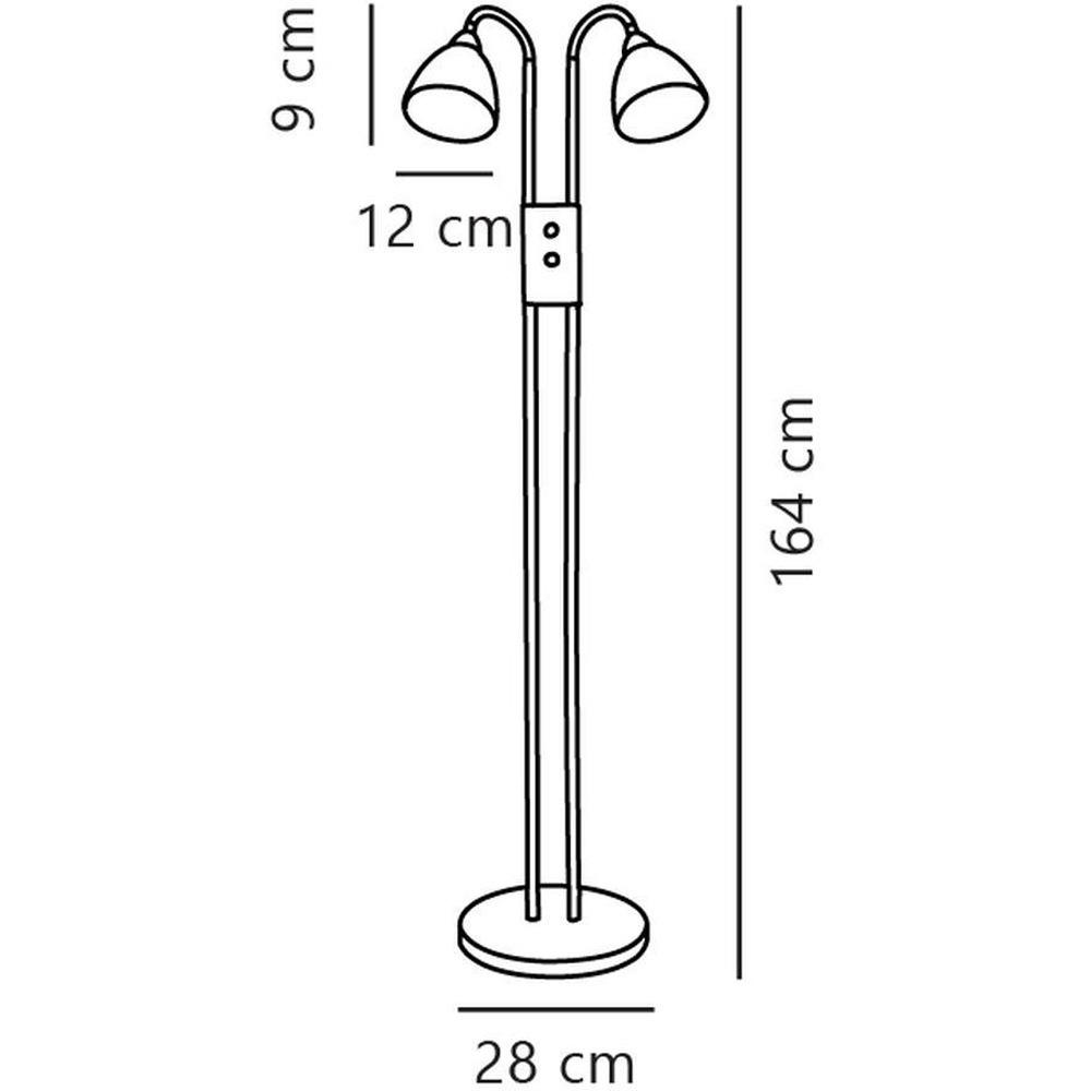 Nordlux Ray E14 Chrome Double Floor Lamp Image 4