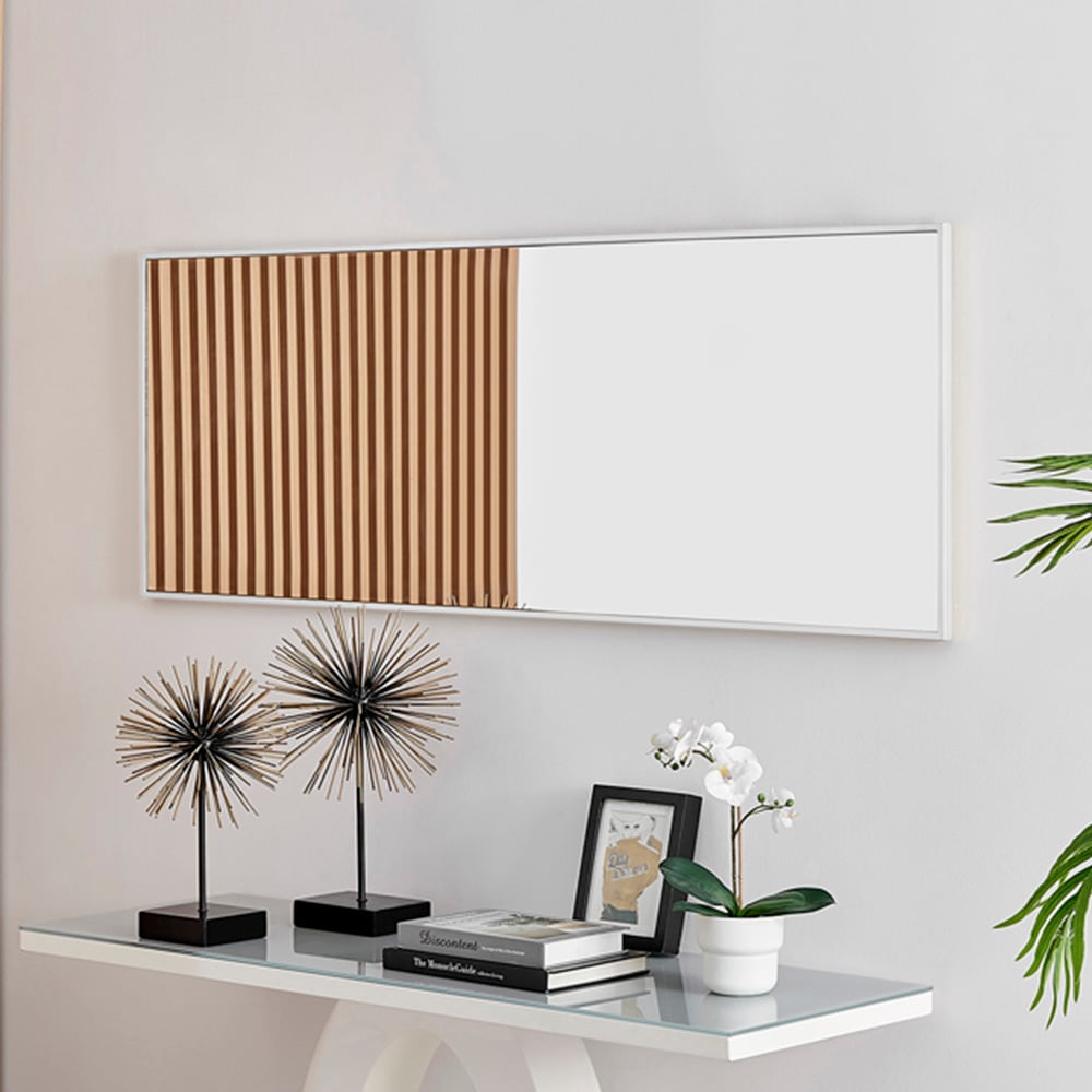 Furniturebox Austen Rectangular White Large Metal Wall Mirror 50 x 140cm Image 7