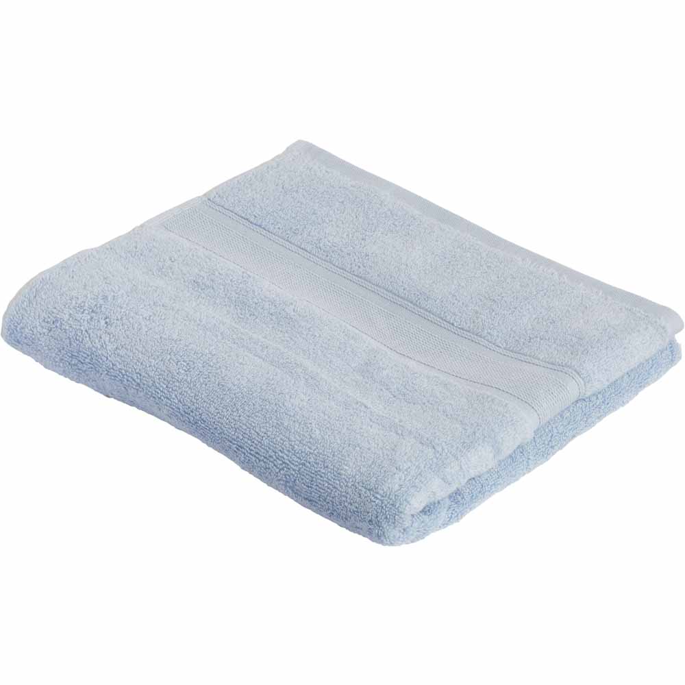 Wilko Supersoft Chambray Blue Bath Towel Image 1