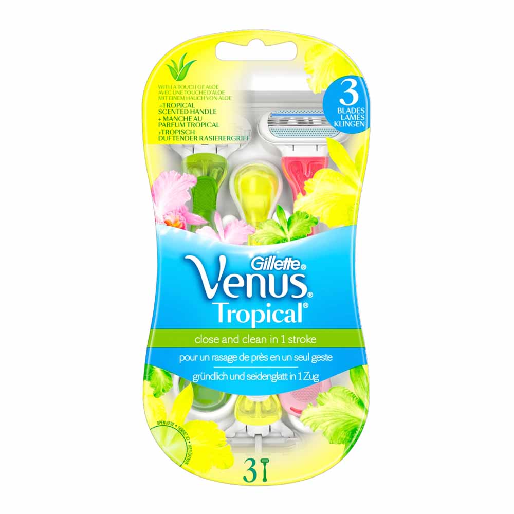 Venus Tropical Disposable Razors 3 Pack Image 2
