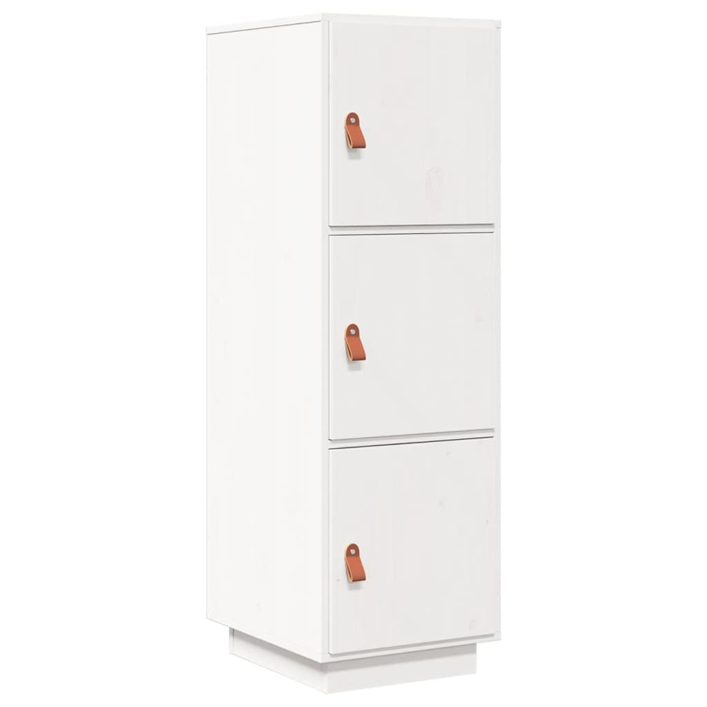 vidaXL 3 Door White Pine Wood Highboard Image 2