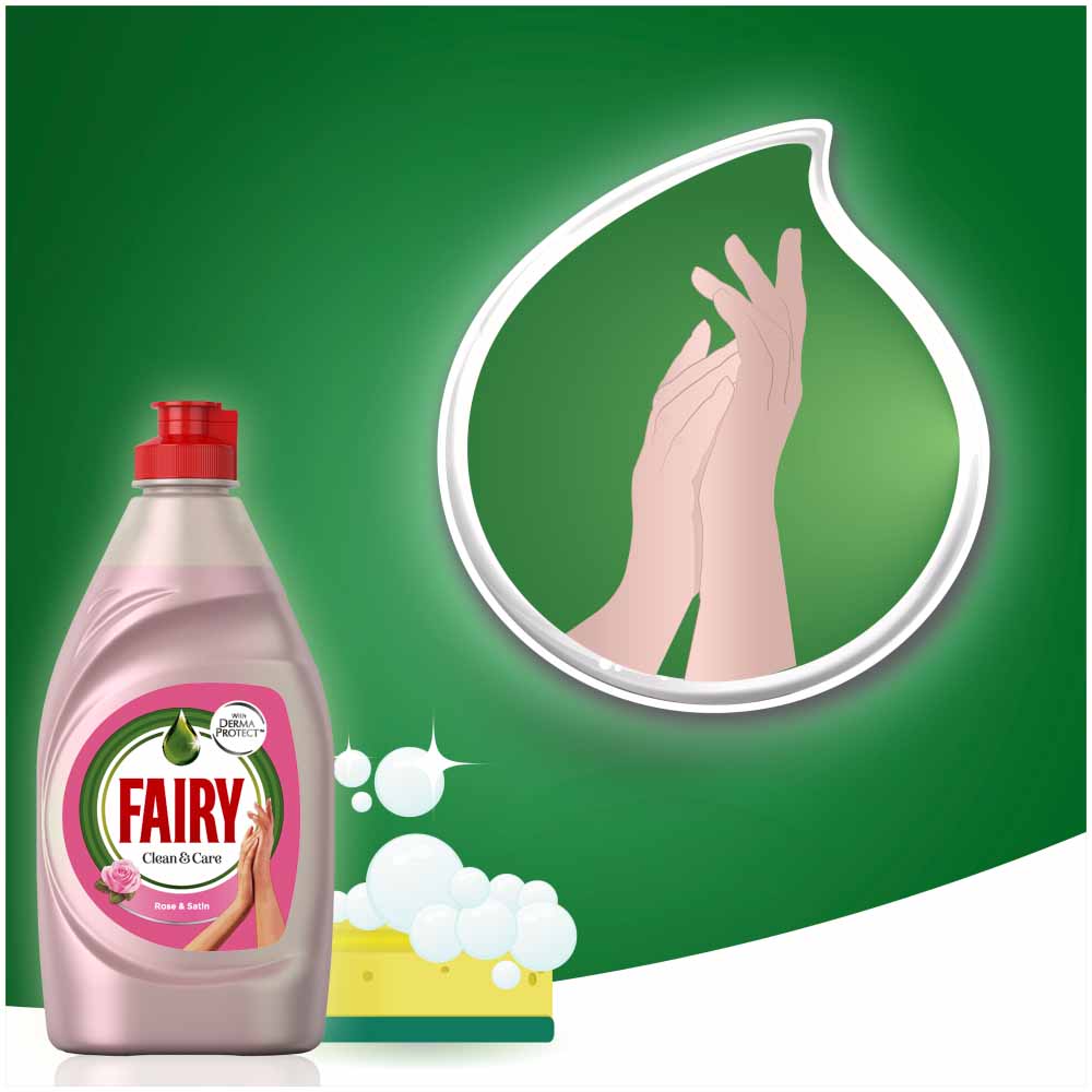 Fairy Clean and Care Rose and Satin Washing Up Liquid 820ml Image 5