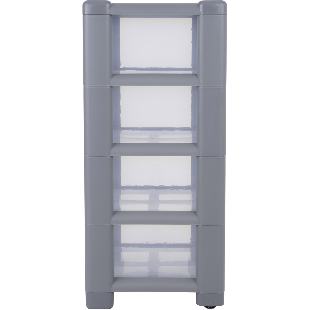 Wham Deep 4 Drawer Steel and Clear Storage Unit Image 3