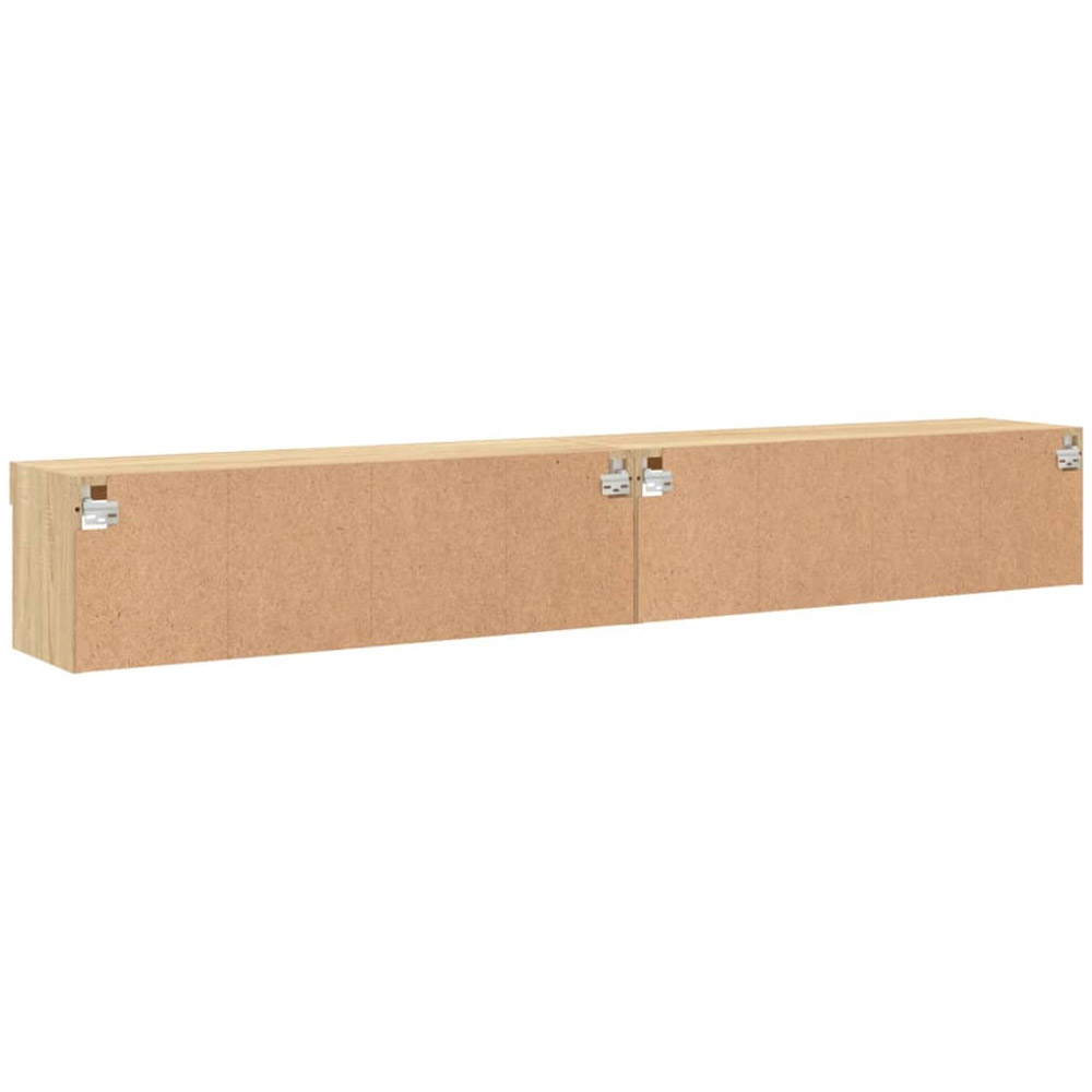 vidaXL Sonoma Oak Wall Mounted TV Cabinet Set of 2 Image 9