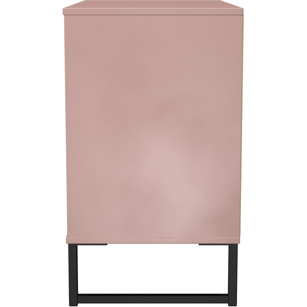 Crowndale Fluted 3 Drawer Kobe Pink Chest of Drawers Ready Assembled Image 3