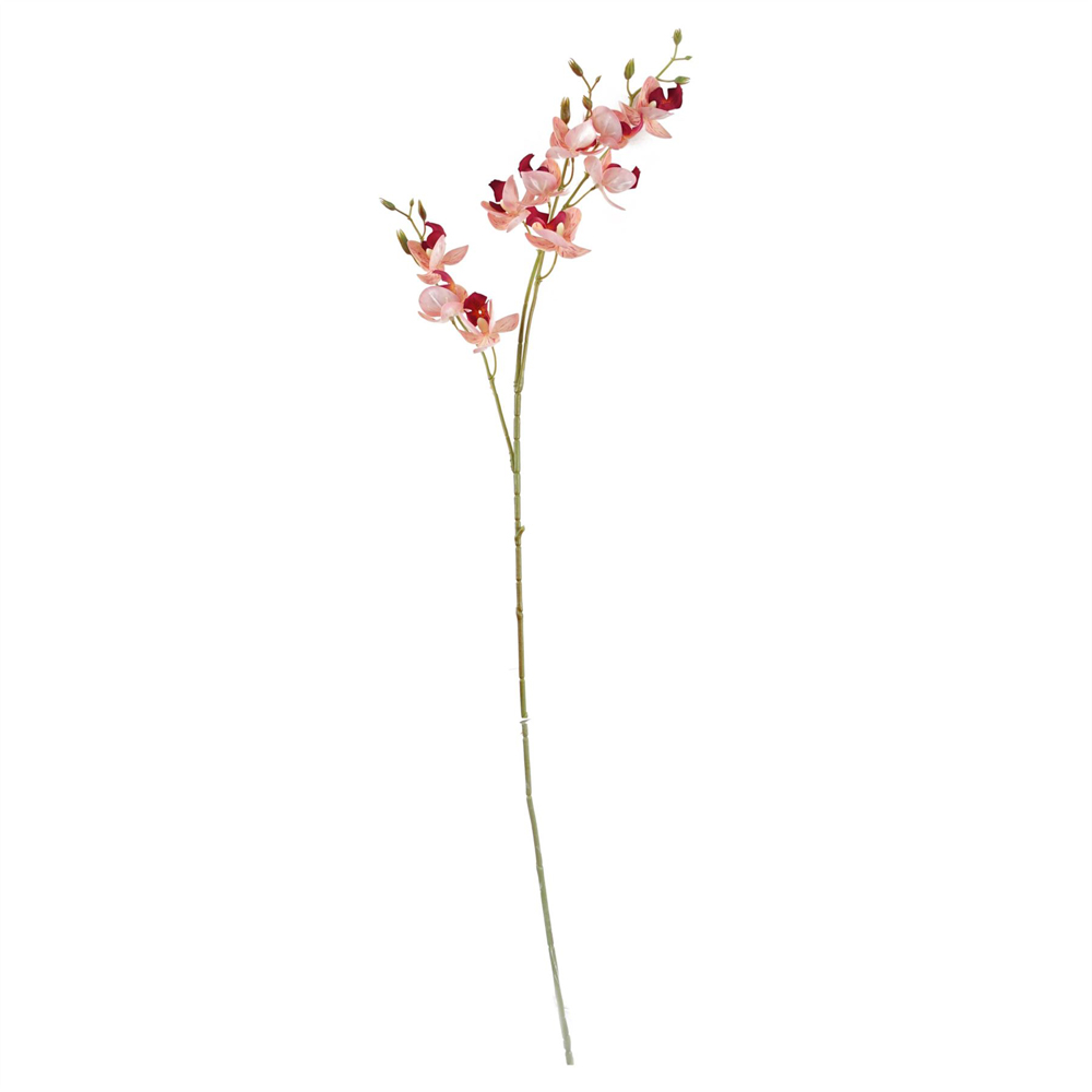 Leaf Pink Mini Orchid Single Stem Artificial Flower 2.6ft 6 Pack Image 2