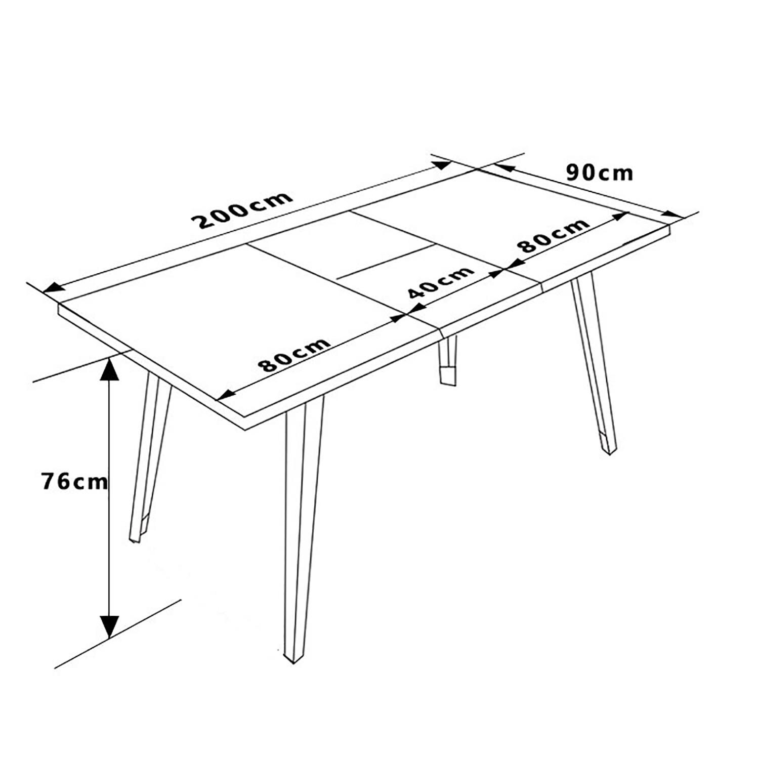 Carvelle Metal 160 to 220cm Extending Dining Table Black and White Marble Image 3