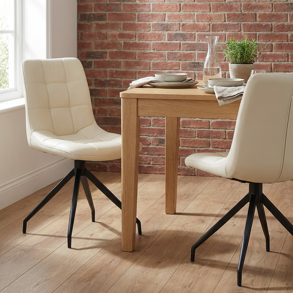 Pair of Elora Dining Chairs - Cream Image 5