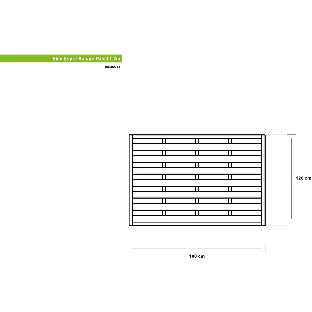 Shire Elite Esprit 6 x 4ft Square Fence Panel Image 3