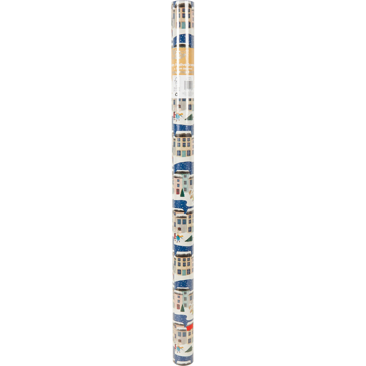 Festive Scene Gift Wrap 4m Image 1
