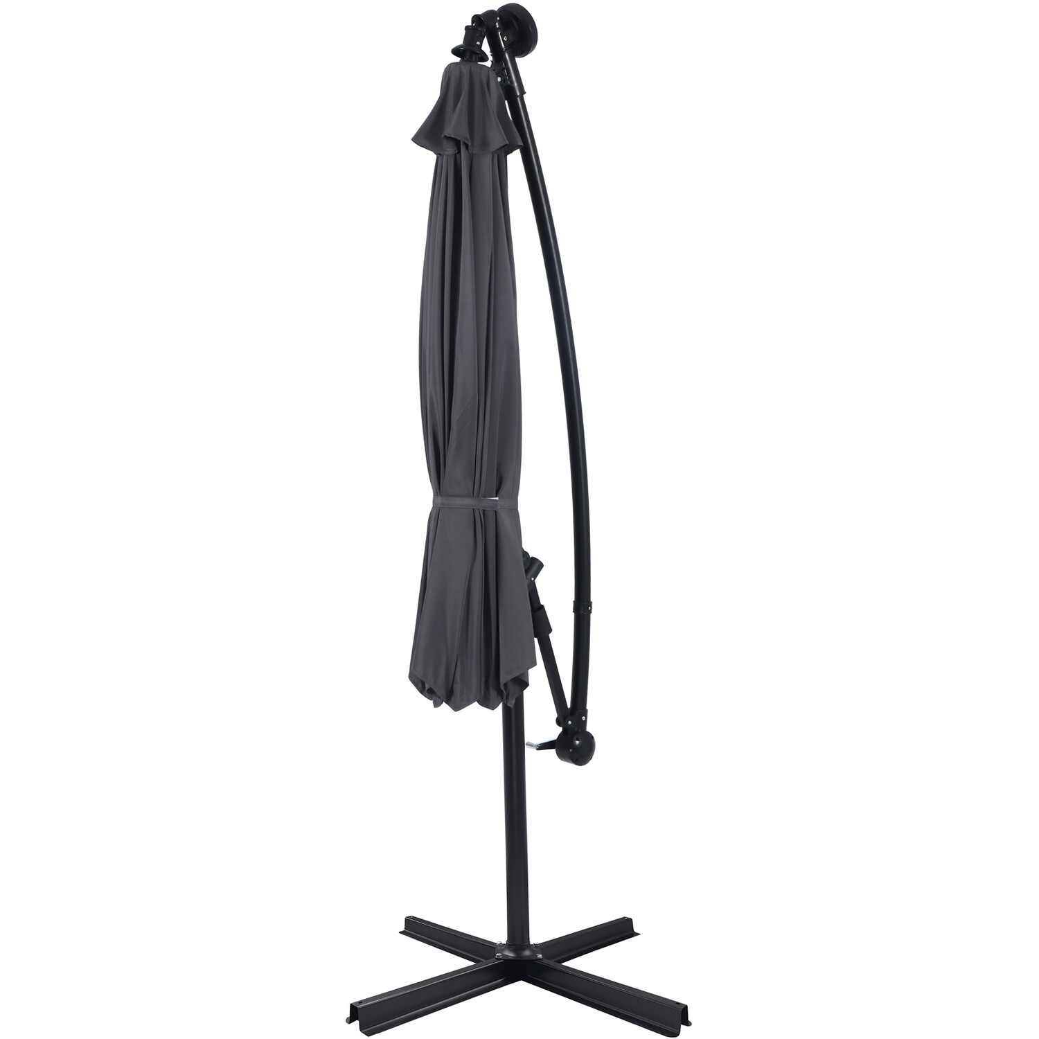3m Parasol with Removable LED Lights Grey Image 6