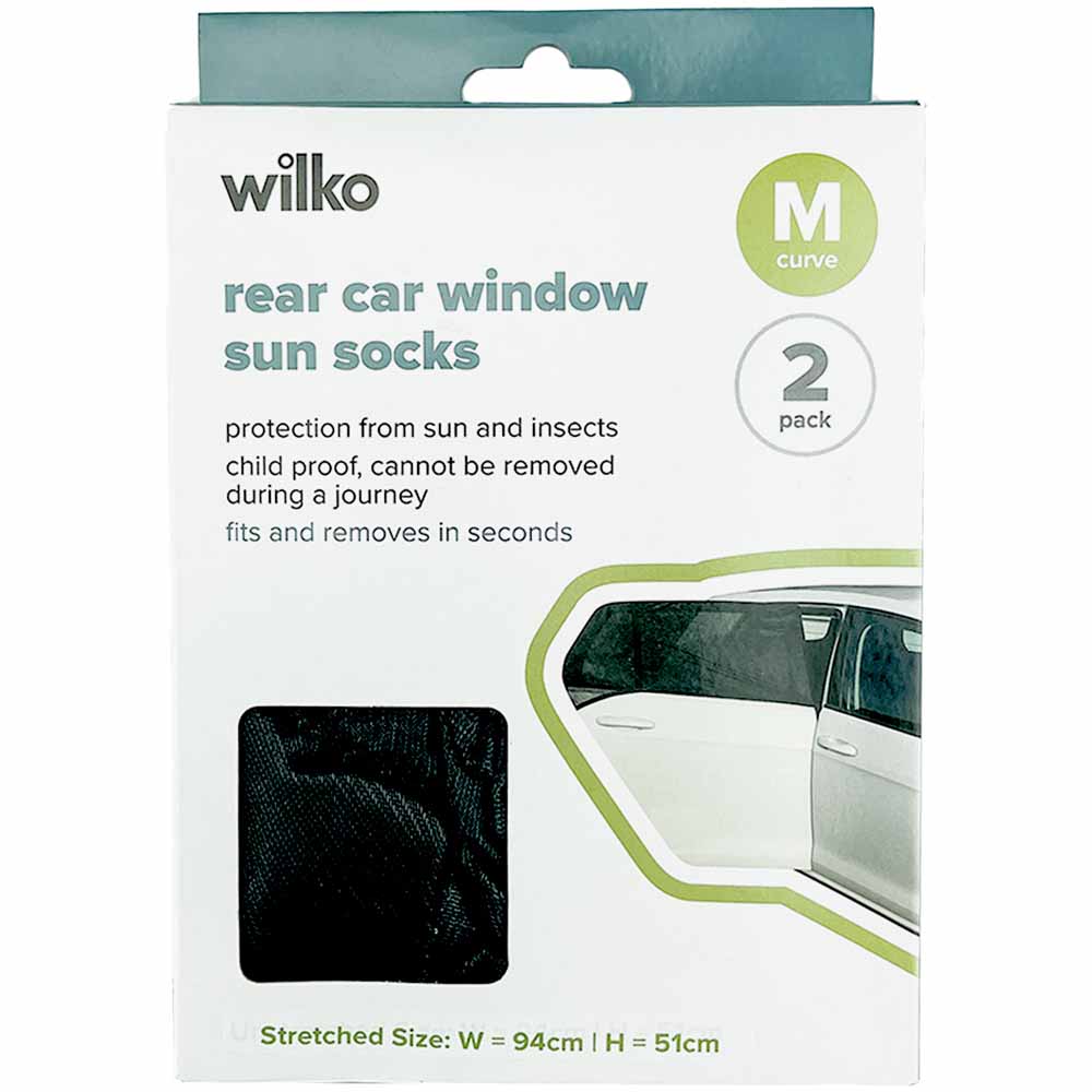 Wilko Medium Rear Car Window Sun Socks 2 Pack Image 3