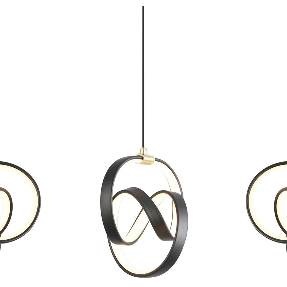 Spiral LED Ceiling Fitting Black Image 4
