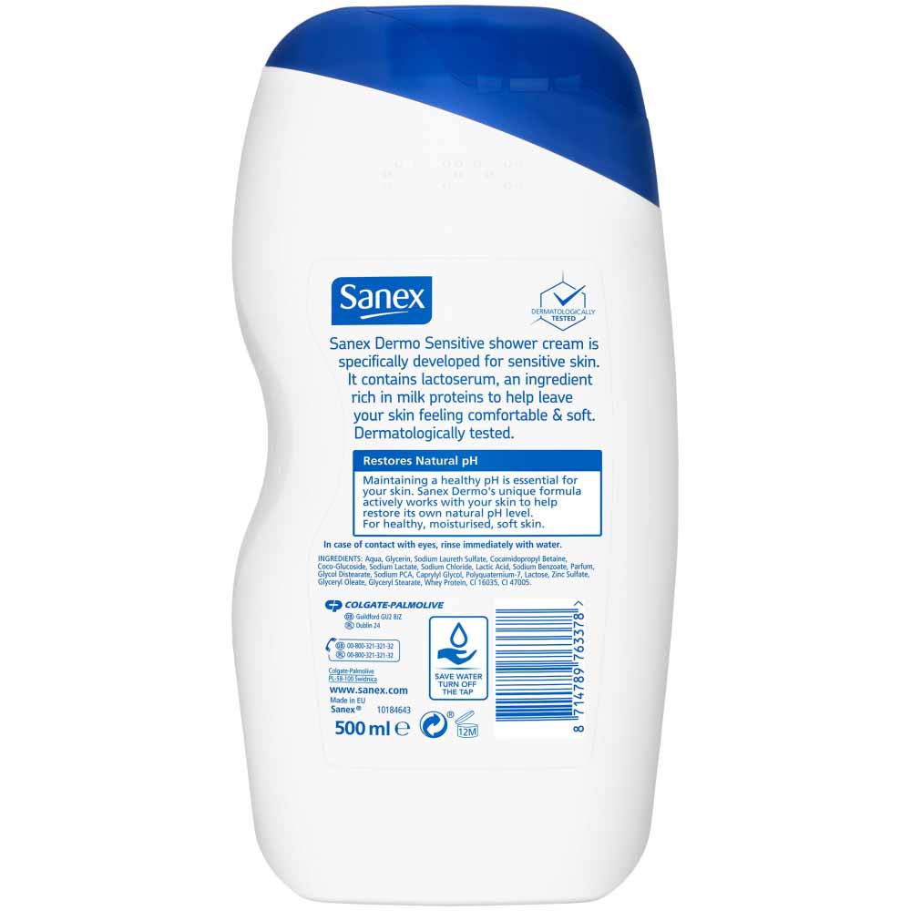 Sanex Dermo Sensitive Shower Gel 500ml Image 3