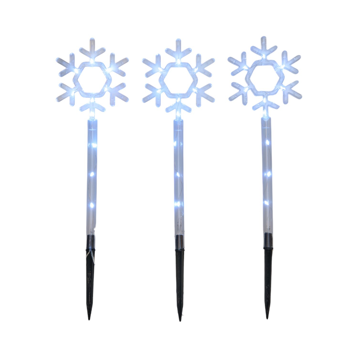 8 Piece Snowflake Stake Light White Image 3