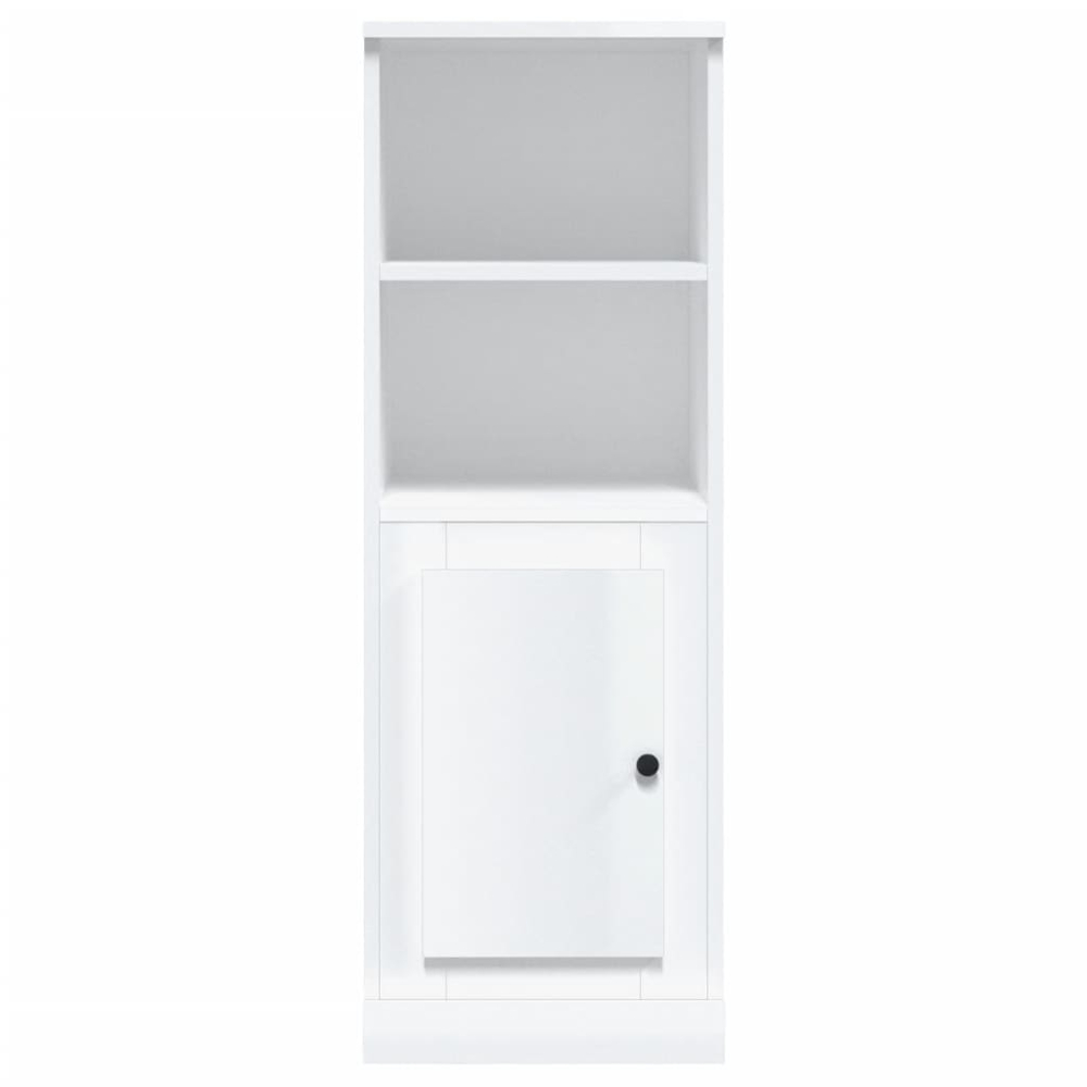 vidaXL Single Door 2 Shelf High Gloss White Highboard Image 6