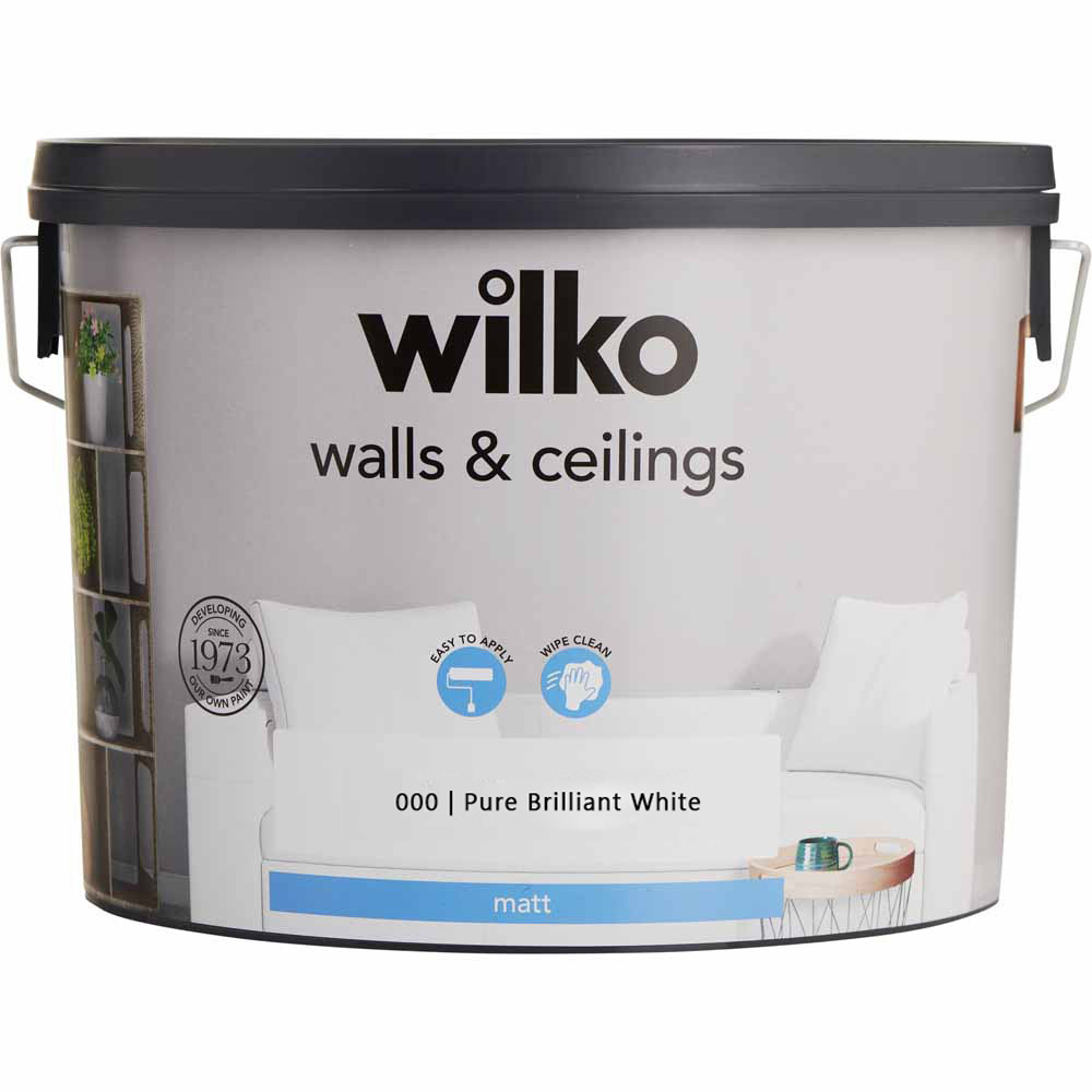Wilko Walls & Ceilings Intense White Matt Emulsion Paint 7.5L Image 2
