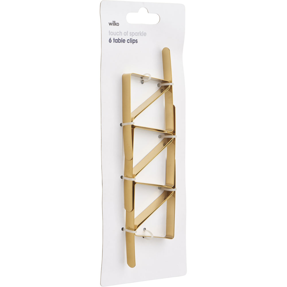 Wilko Gold Table Clips 6 Pack Image 4