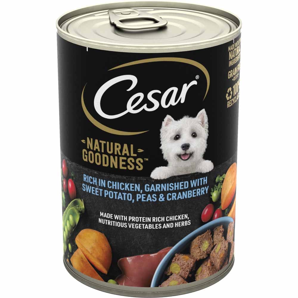Cesar Natural Goodness Chicken and Veg Adult Wet Dog Food Tin Case of 6 x 400g Image 2