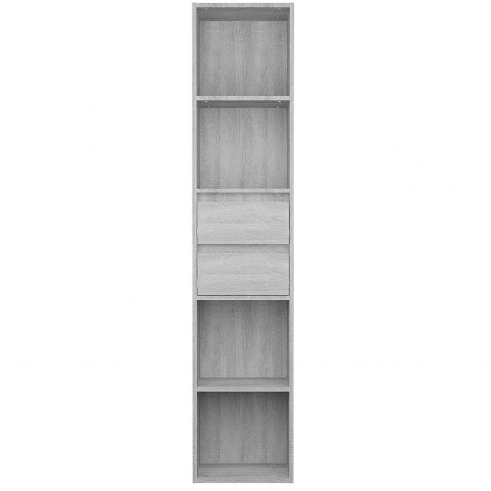 vidaXL 2 Drawer 4 Shelf Grey Sonoma Wooden Bookcase Image 3