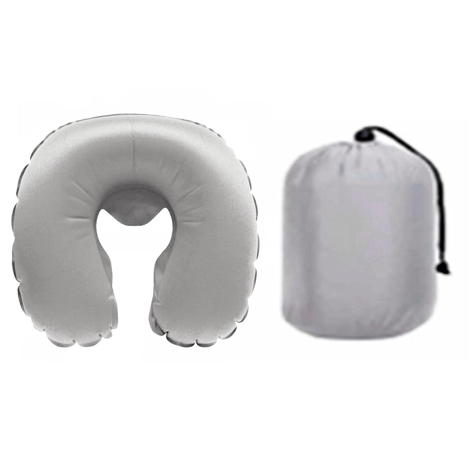 Inflatable Travel Neck Pillow - Grey Image 1