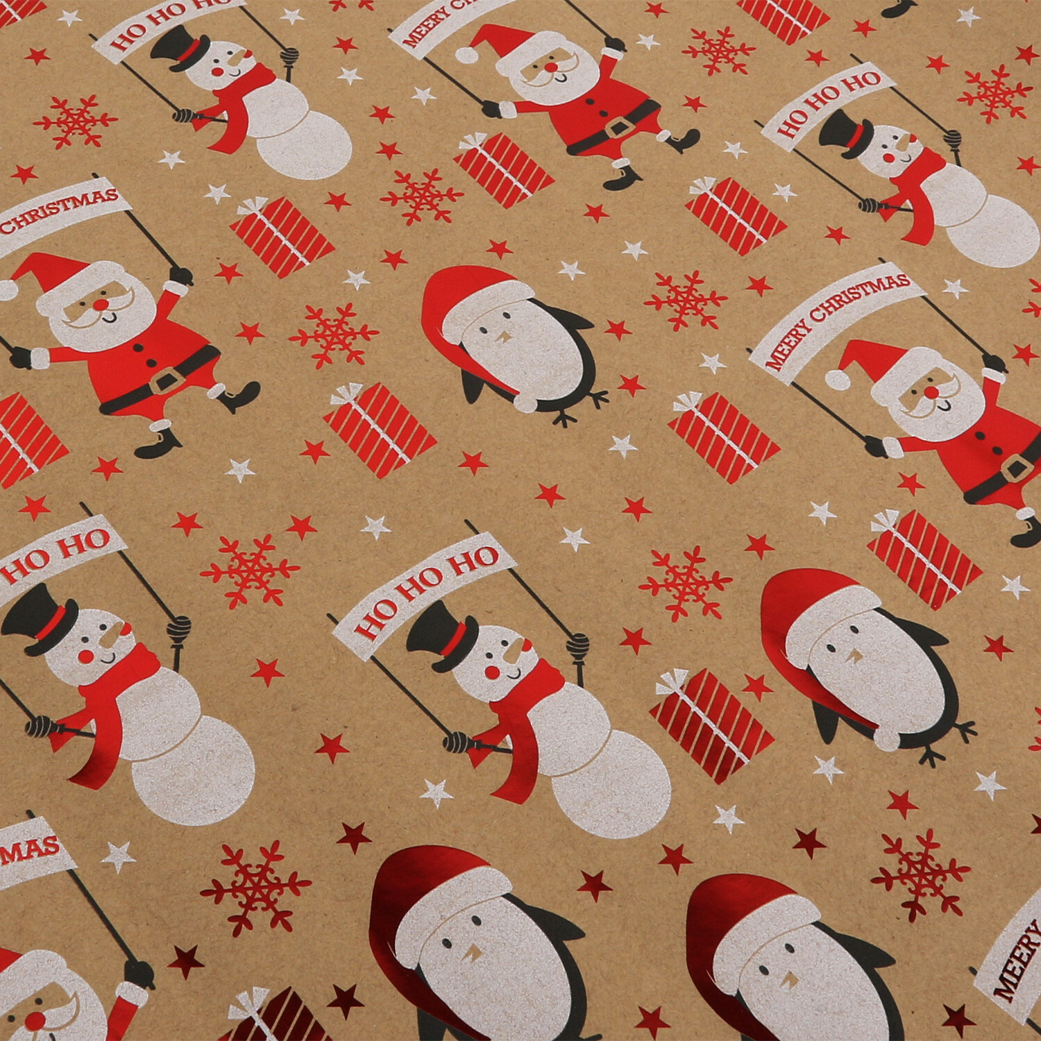 Kraft Foiled Wrapping Paper 8m - Brown Image 3